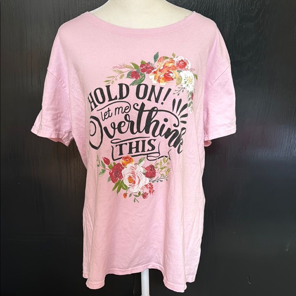 Gildan Floral Graphic Pink humor T-Shirt.  Size XLarge.